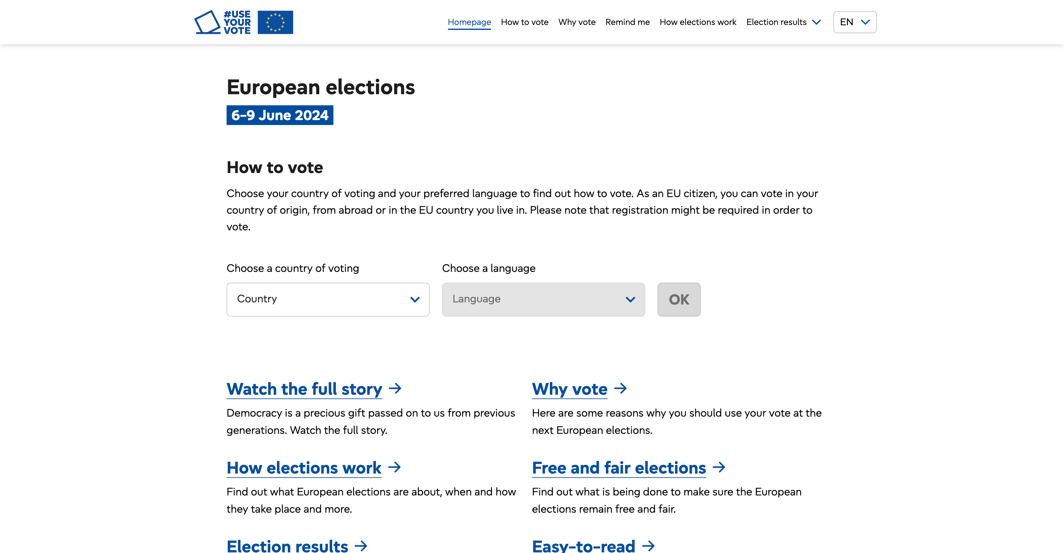 Information about European elections
